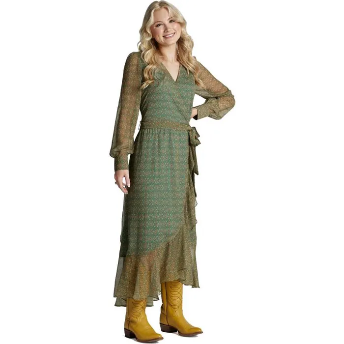Dresses and Skirts Women Justin Boots Justin Wrap Maxi Dress Medallion Floral 040green041