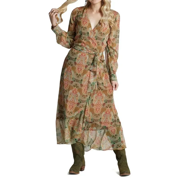 Dresses and Skirts Women Justin Boots Justin Wrap Maxi Dress Tan