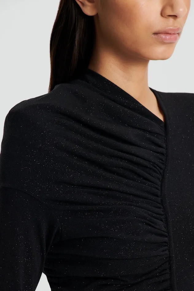 Dresses TINSEL DRAPE GOWN BLACK Scanlan Theodore Women Dresses TINSEL DRAPE GOWN BLACK Scanlan Theodore Women