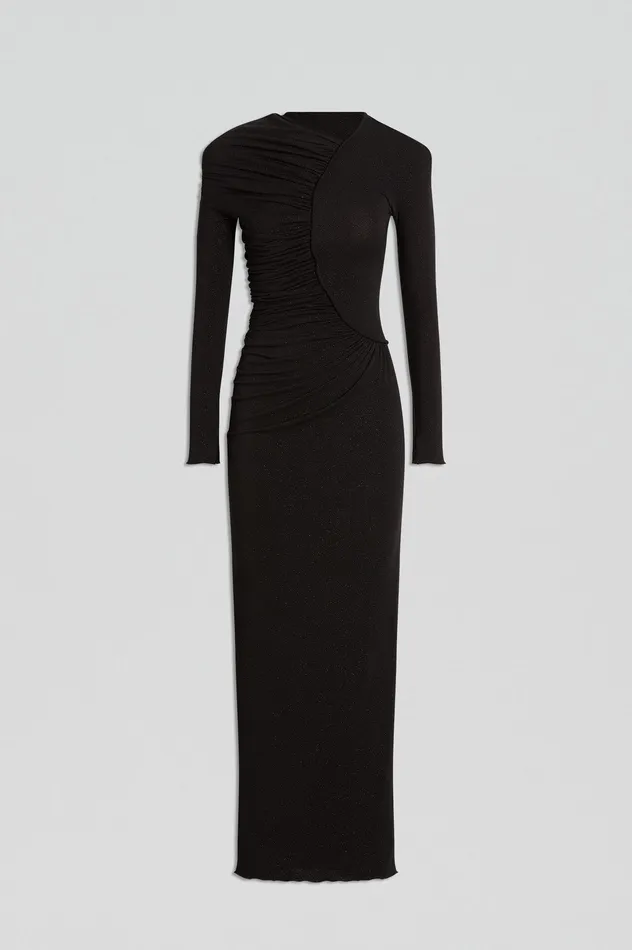 Dresses TINSEL DRAPE GOWN BLACK Scanlan Theodore Women Dresses TINSEL DRAPE GOWN BLACK Scanlan Theodore Women