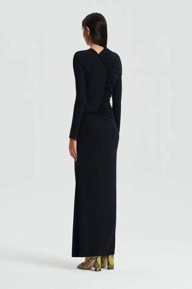 Dresses TINSEL DRAPE GOWN BLACK Scanlan Theodore Women Dresses TINSEL DRAPE GOWN BLACK Scanlan Theodore Women
