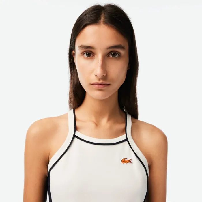 Dresses Women Lacoste Womens Made In France Organic Cotton Tennis Dress White 70v