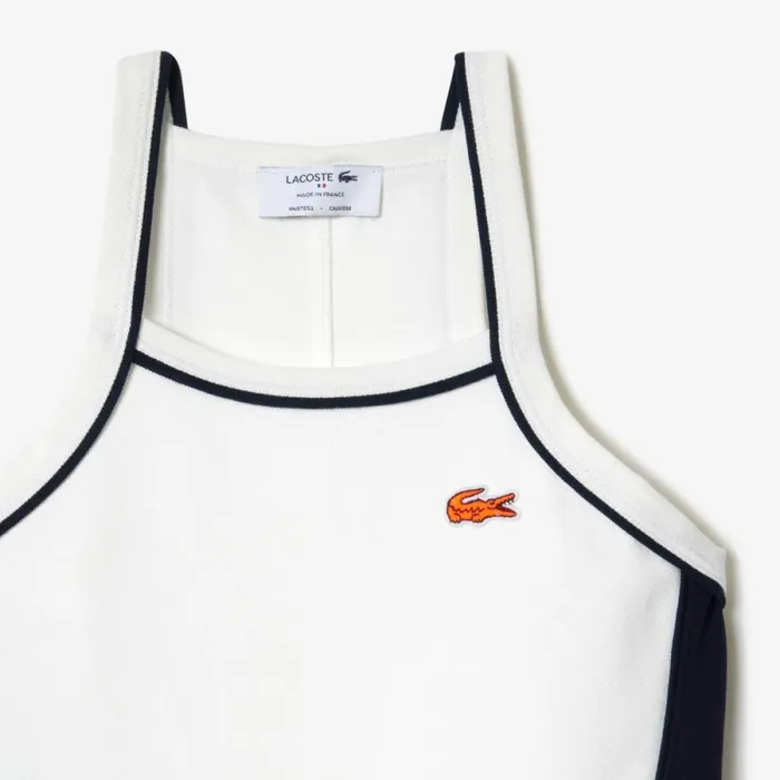 Dresses Women Lacoste Womens Made In France Organic Cotton Tennis Dress White 70v