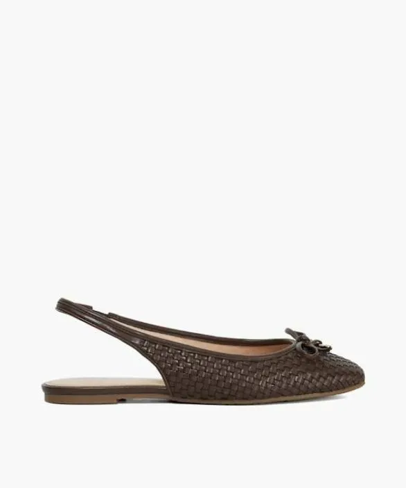 Dune London Ballet Pumps Women Harrias Brown Textured Sling Back Ballet Flats Brown Dune London Ballet Pumps Women Harrias Brown Textured Sling Back Ballet Flats Brown