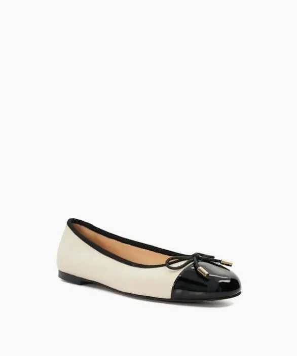 Dune London Ballet Pumps Women Highest Cream Toe Cap Ballet Pump White