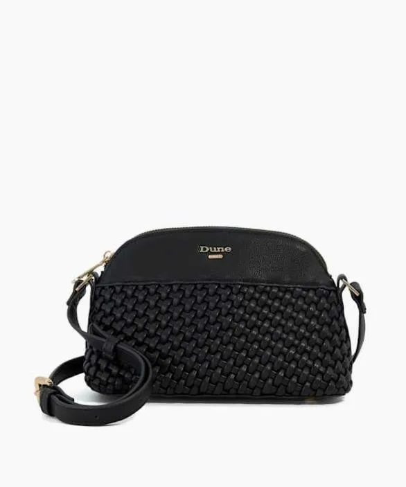 Dune London Black Handbags Women Distinct Black Woven Crossbody Bag Black