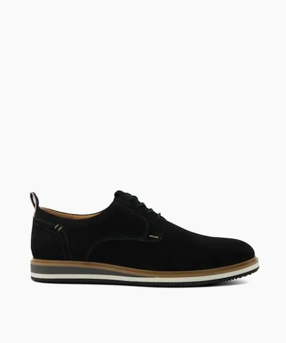 Dune London Black Shoes Men Blaksley Black Nubuck Hybrid Shoes Black