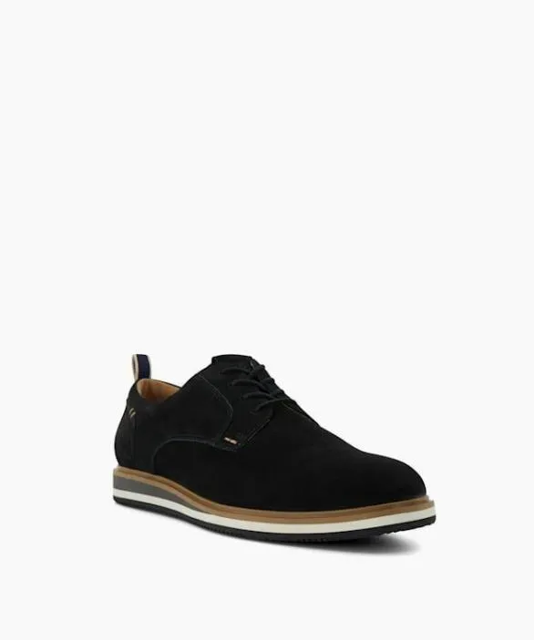 Dune London Black Shoes Men Blaksley Black Nubuck Hybrid Shoes Black