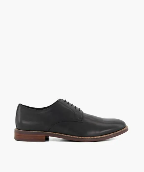 Dune London Black Shoes Men Stanley Black Leather LaceUp Shoes Black