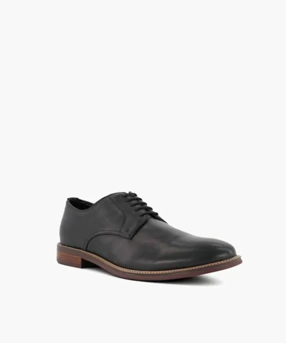 Dune London Black Shoes Men Stanley Black Leather LaceUp Shoes Black