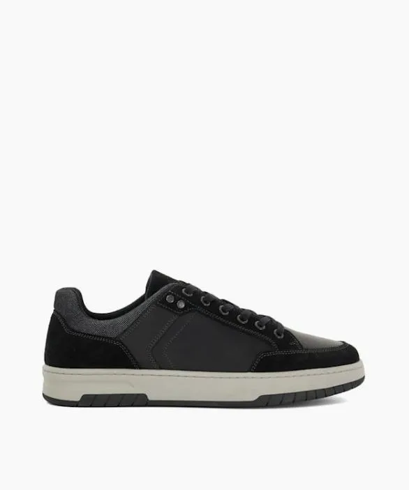 Dune London Black Shoes Men Teffla Black Chunky Lace Up Trainers Black