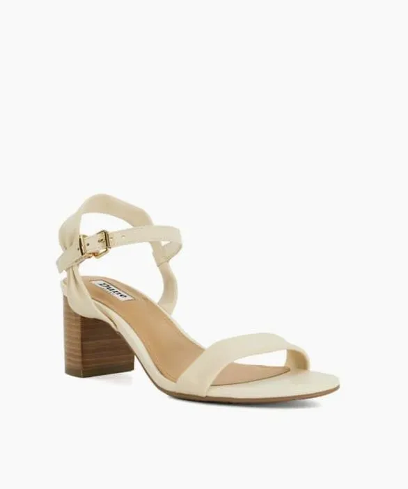 Dune London Block Heeled Sandals Women Jaliz Ecru Open Toe Block Heel Shoes Neutral