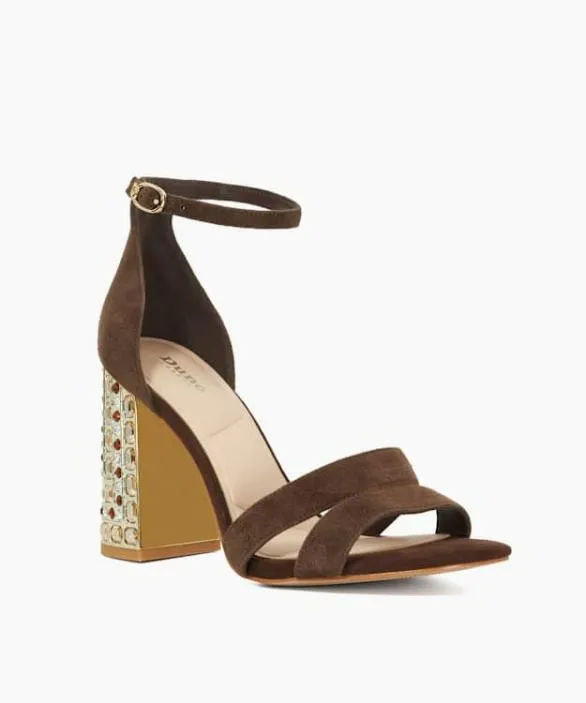 Dune London Block Heeled Sandals Women Majestical Brown Block Heel Sandals Brown
