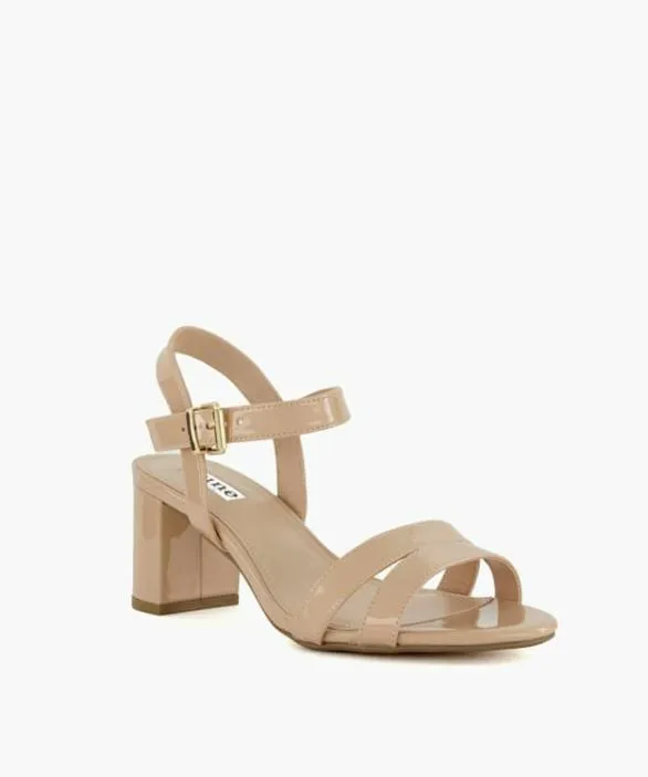 Dune London Block Heeled Sandals Women Merisa Nude WideFit BlockHeel Sandals Neutral