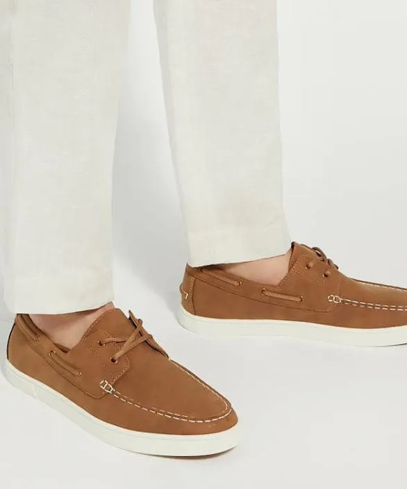 Dune London Boat Shoes Men Blizard Tan LaceUp Boat Shoes Brown