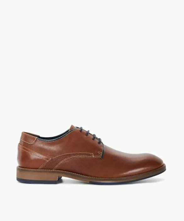 Dune London Brown Shoes Men Bridon Tan Leather Gibson Brown