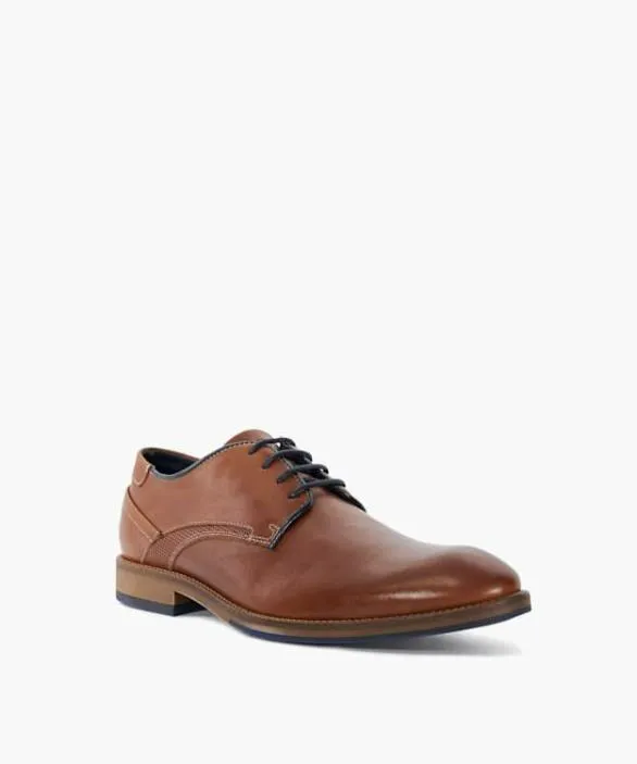 Dune London Brown Shoes Men Bridon Tan Leather Gibson Brown