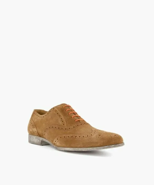 Dune London Brown Shoes Men Rayman Tc Tan Smart Wingtip Oxford Shoes Brown