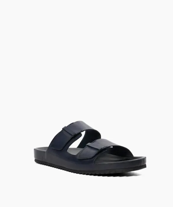 Dune London Casual Sandals Men Intells Navy Double Strap Leather Sandals Blue