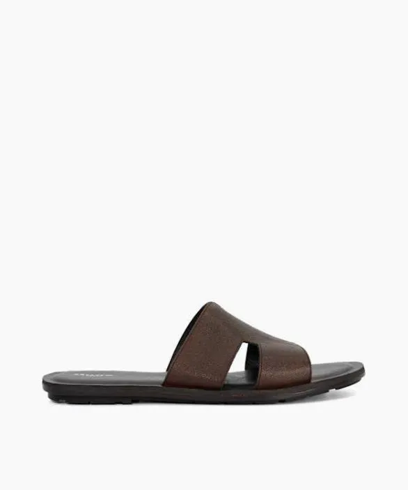 Dune London Casual Sandals Men Itos Brown Cut Out Detail Sliders Brown