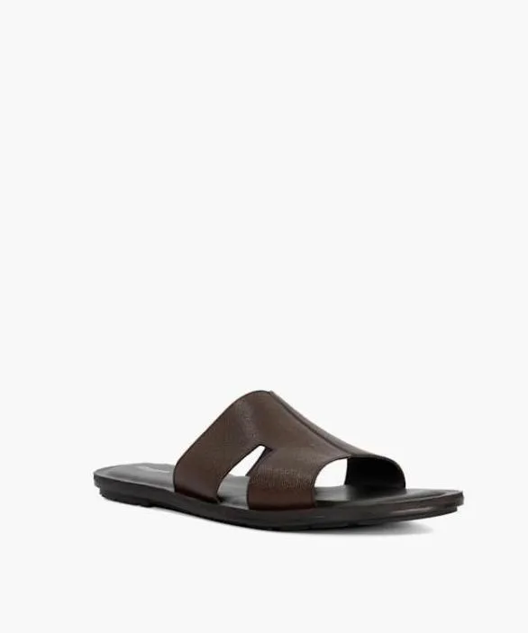 Dune London Casual Sandals Men Itos Brown Cut Out Detail Sliders Brown