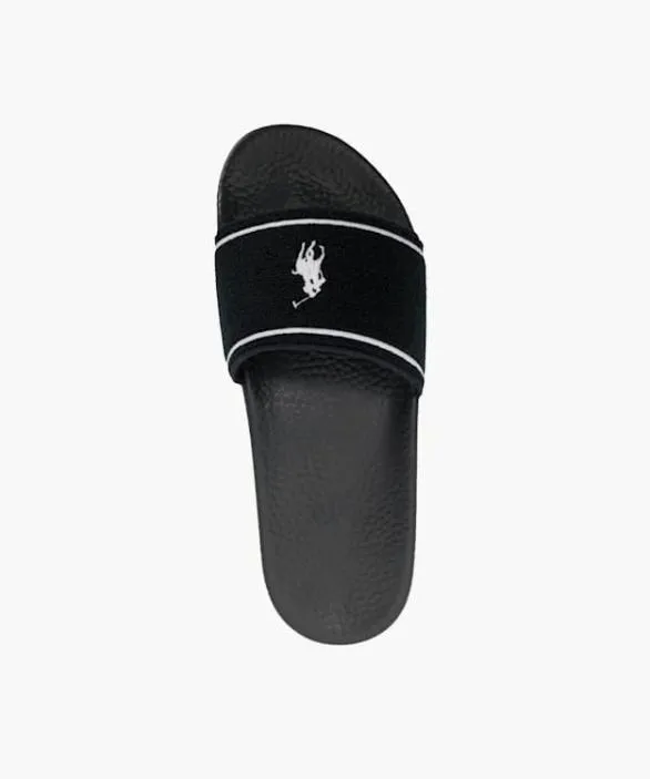 Dune London Casual Sandals Men Polo Slidee Black White Branded Casual Sliders Black