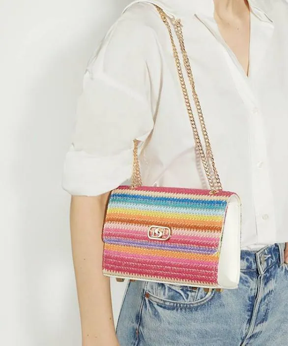 Dune London Clutch Bags Women Dinkydellsie Multi Multicoloured Raffia Shoulder Bag Black