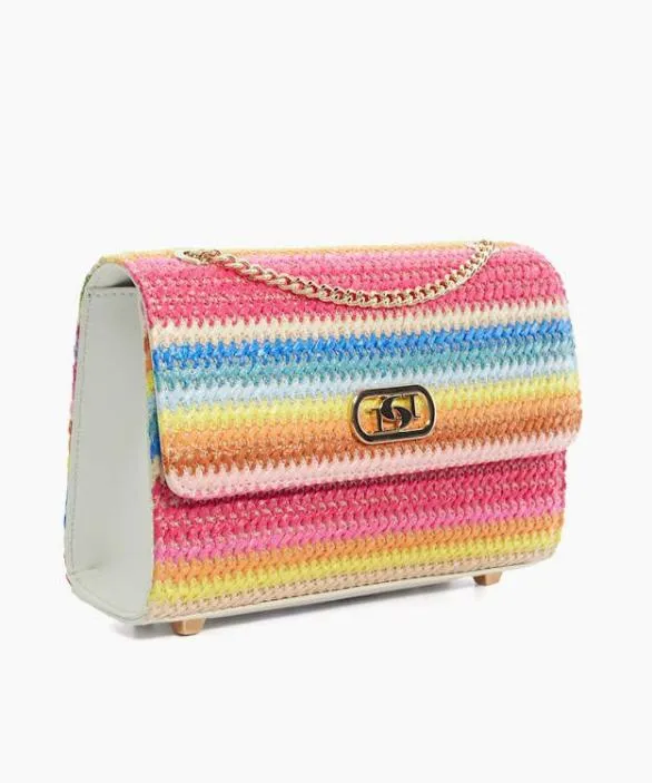 Dune London Clutch Bags Women Dinkydellsie Multi Multicoloured Raffia Shoulder Bag Black