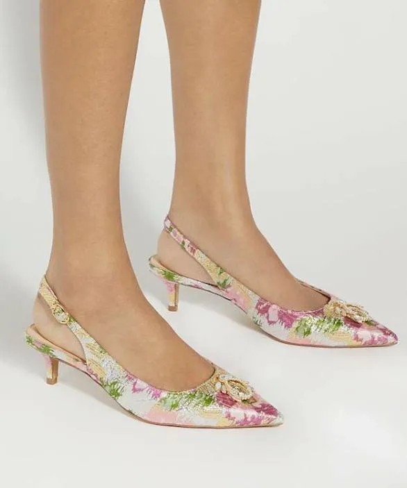 Dune London Court Shoes Women Context Pink Dune Bug Embellished Kitten Heels Pink