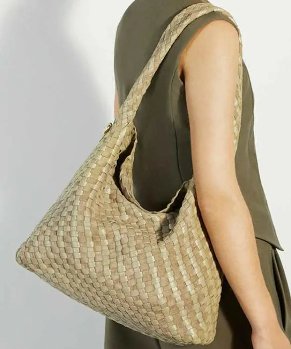 Dune London Deliberate Bags Women Deliberate L Sage Woven Shoulder Bag Green