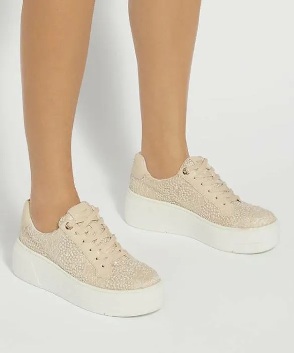 Dune London Episode Trainers Women Episode Blush Lace Up Flatform Trainers Neutral
