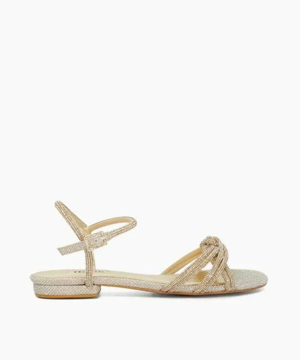 Dune London Gold Sandals Women Noa Gold DiamanteKnot Sandals Metallic