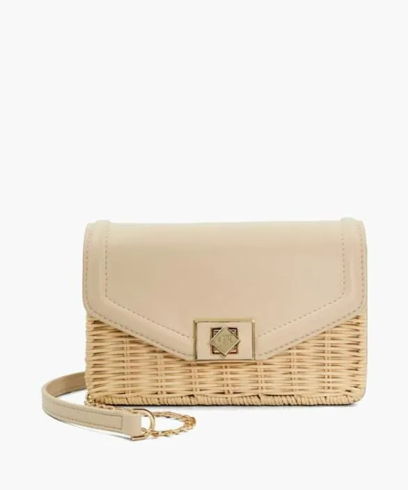 Dune London Handbags Women Dassia Ecru Rattan Crossbody Bag Neutral