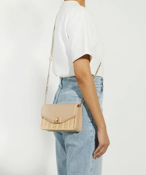 Dune London Handbags Women Dassia Ecru Rattan Crossbody Bag Neutral