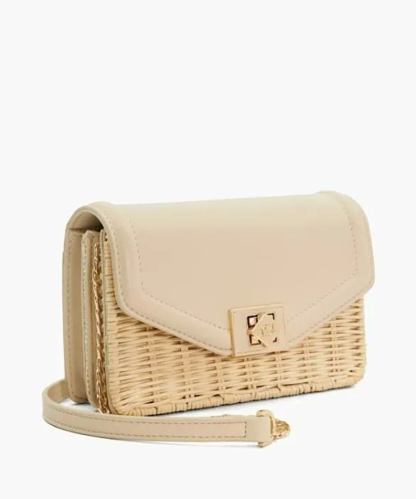 Dune London Handbags Women Dassia Ecru Rattan Crossbody Bag Neutral