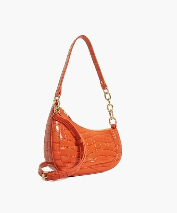 Dune London Handbags Women Direction Orange Asymmetric Chain Detail Shoulder Bag Orange