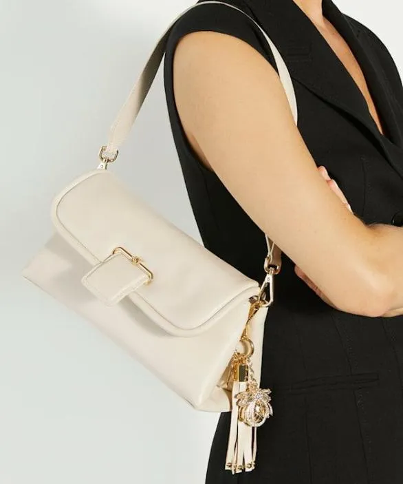Dune London Leather Bags Women Chelsea Cream Premium Leather Shoulder Bag Neutral