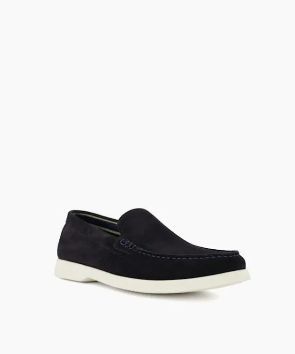 Dune London Loafers Men Buftonn Navy Casual Suede Loafers Blue Suede