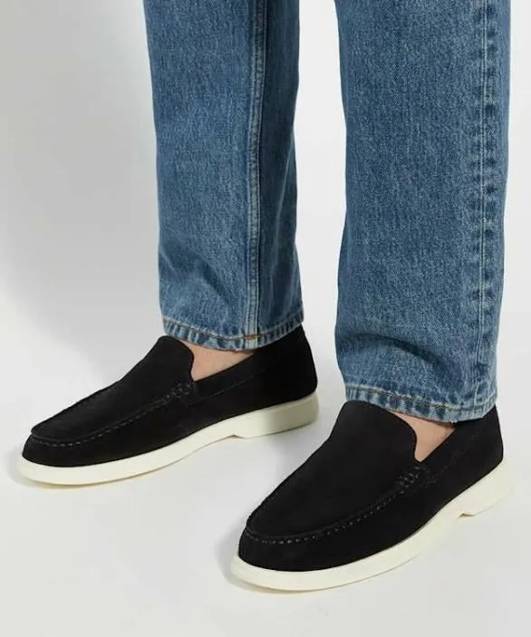 Dune London Loafers Men Buftonn Navy Casual Suede Loafers Blue Suede