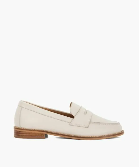 Dune London Loafers Women Ginelli Ecru Penny Loafer White