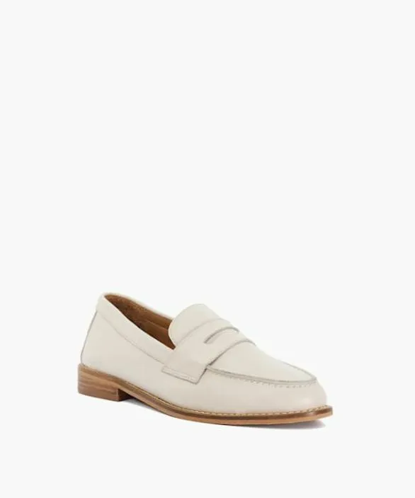 Dune London Loafers Women Ginelli Ecru Penny Loafer White