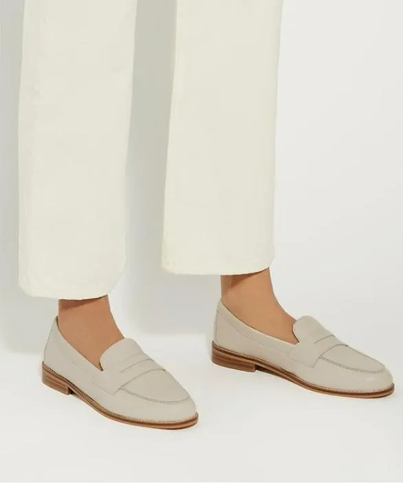 Dune London Loafers Women Ginelli Ecru Penny Loafer White