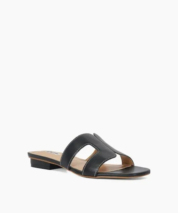 Dune London Loupe Sandals Women Loupe Black Smart Slider Sandals Black Leather
