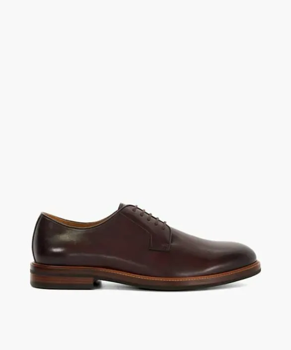 Dune London Smart Shoes Men Savoye Bordo Contrast Stitch Lace Up Shoe Red