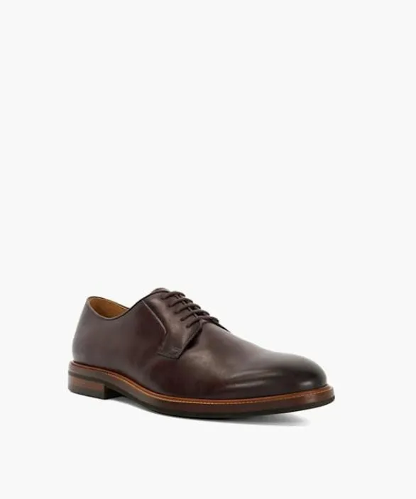 Dune London Smart Shoes Men Savoye Bordo Contrast Stitch Lace Up Shoe Red