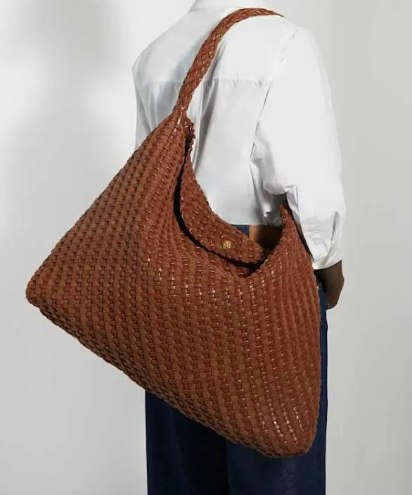 Dune London Tote Bags Women Deliberate XL Tan Extra Large Woven Shoulder Bag Brown