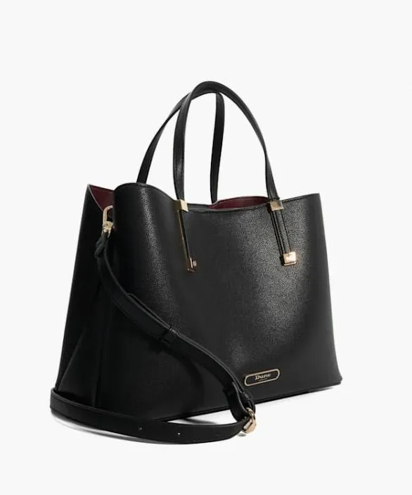 Dune London Tote Bags Women Dorry Black Branded Hardware Tote Bag Black