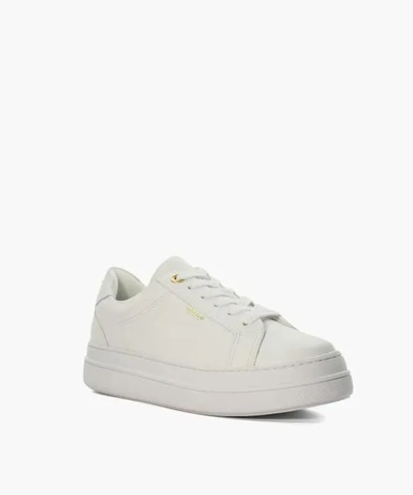 Dune London Trainers Women Eastern White Branded Chunky Cup Sole Trainers White