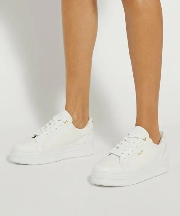 Dune London Trainers Women Eastern White Branded Chunky Cup Sole Trainers White