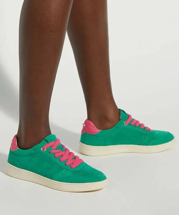 Dune London Trainers Women Electrolite Green Suede LaceUp Trainers Green